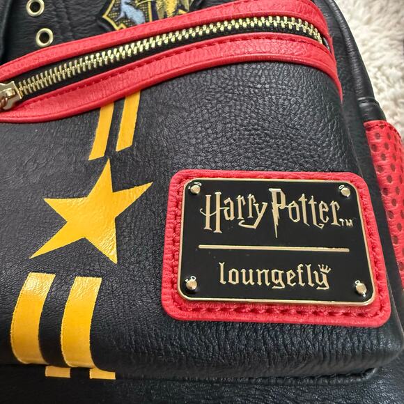 Loungefly Harry Potter Quidditch Backpack – Black/Red/Yellow - Picture 2 of 8
